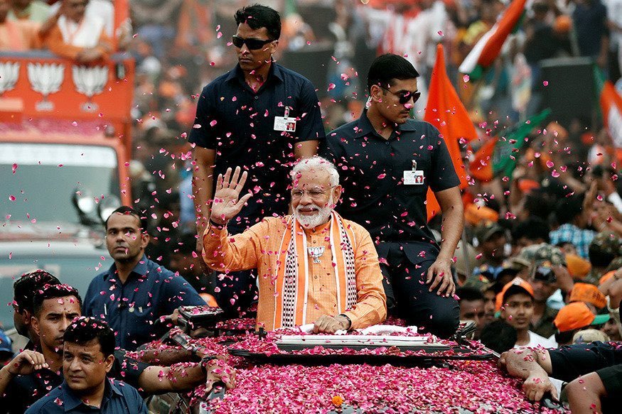 मोदी की सुनामी, बुआ-बबुआ-दीदी-बाबू सबका हुआ पत्ता साफ, भारत के नक्शे में भगवा रंग और गाढ़ा हो गया ।