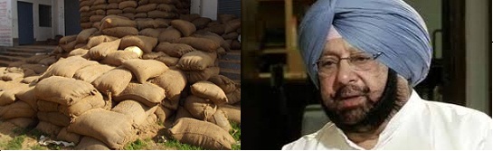 कैप्टन अमरिन्दर सिंह द्वारा अनाज के भंडारण के लिए ढके गोदामों के निर्माण हेतु आज्ञा के लिए प्रधानमंत्री के हस्तक्षेप की मांग